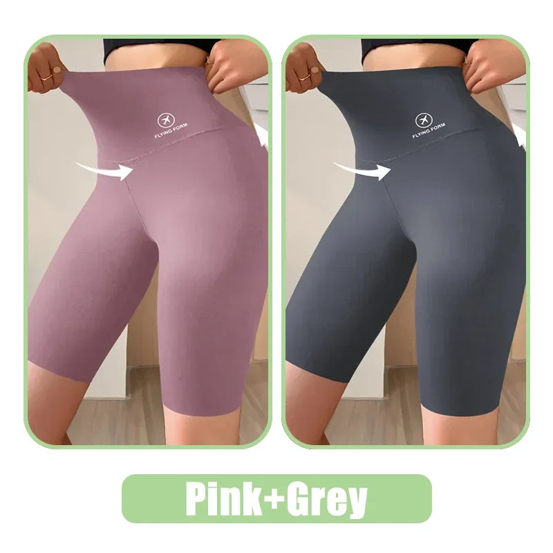 Shorts esportivos para mulheres, leggings de cintura alta, para ciclismo, academia, ioga e fitness.