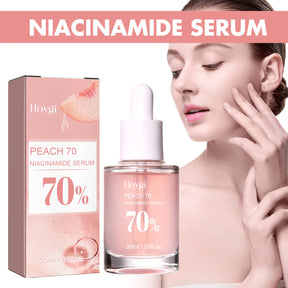 Pêssego 70% com niacinamida. É um soro facial hidratante que trabalha em cima dos poros e remove as manchas escuras