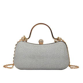 Mini bolsa brilhante de luxo de corrente com strass e glitter. Perfeita para festas, casamentos, bailes de formatura e jantares.