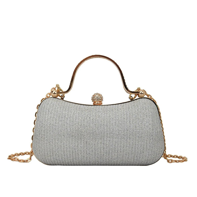 Mini bolsa brilhante de luxo de corrente com strass e glitter. Perfeita para festas, casamentos, bailes de formatura e jantares.