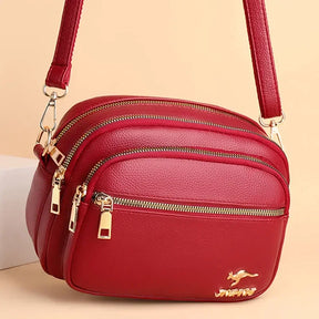 Bolsa de couro de alta qualidade, moda feminina. Multi-bolso resistente ao desgaste.
