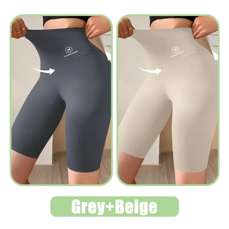 Shorts esportivos para mulheres, leggings de cintura alta, para ciclismo, academia, ioga e fitness.