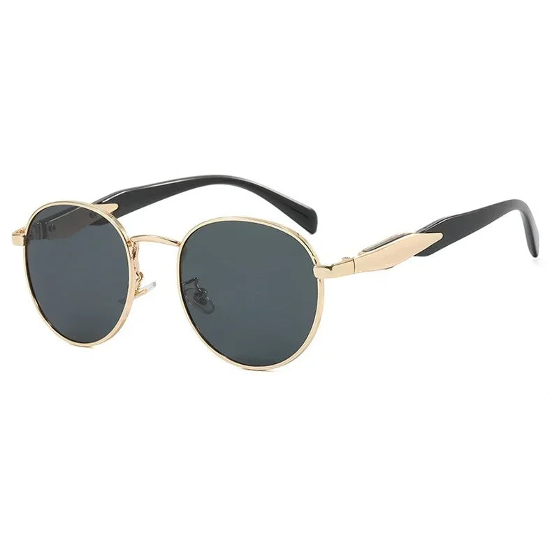 Óculos femininos de sol redondos da Vintage com proteção UV 400.