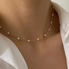 Conjunto de colar de pérolas feminino, 3 peças, ouro 14k, moda amor, coração, pingente, à prova d'água, hipoalergênico.