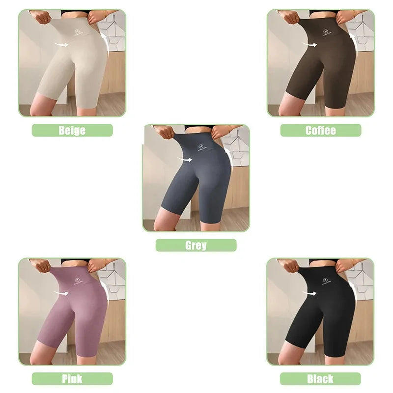 Shorts esportivos para mulheres, leggings de cintura alta, para ciclismo, academia, ioga e fitness.