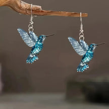Brincos de acrílico beija-flor para mulheres estilo retro colorido