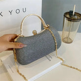 Mini bolsa brilhante de luxo de corrente com strass e glitter. Perfeita para festas, casamentos, bailes de formatura e jantares.