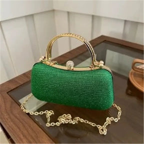Mini bolsa brilhante de luxo de corrente com strass e glitter. Perfeita para festas, casamentos, bailes de formatura e jantares.