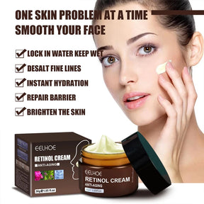 Creme Retinol da EELHOE. Anti-envelhecimento, anti-inchaço e anti-olheiras. Suaviza e clareia manchas.