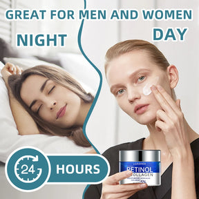 Creme antirrugas com retinol, antienvelhecimento, firmador, suaviza linhas finas, clareador, hidratante e iluminador.