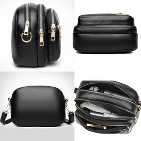 Bolsa de couro de alta qualidade, moda feminina. Multi-bolso resistente ao desgaste.