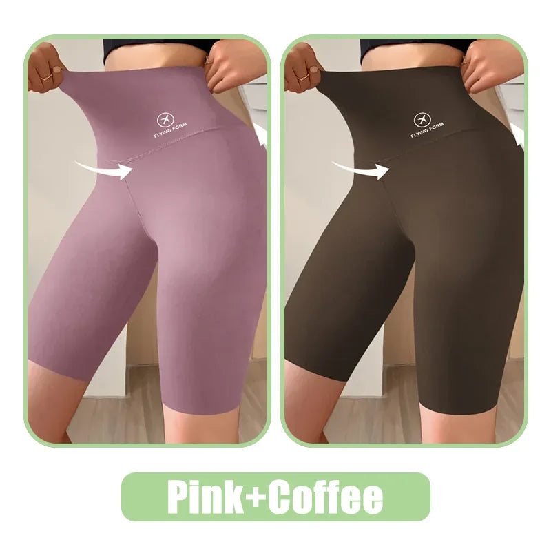 Shorts esportivos para mulheres, leggings de cintura alta, para ciclismo, academia, ioga e fitness.