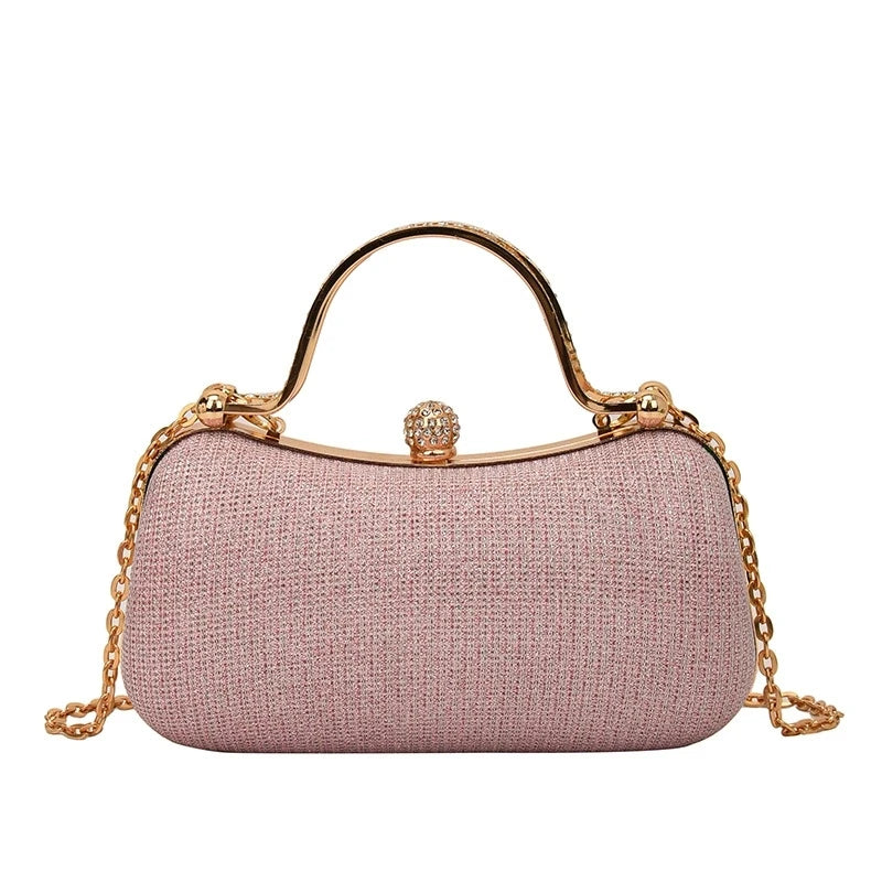 Mini bolsa brilhante de luxo de corrente com strass e glitter. Perfeita para festas, casamentos, bailes de formatura e jantares.