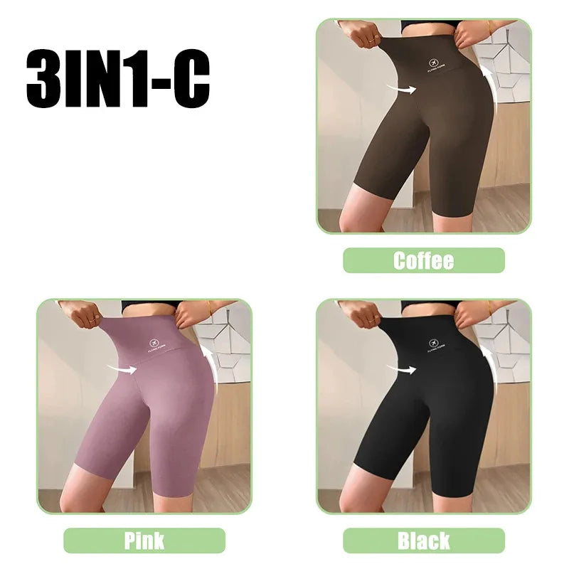 Shorts esportivos para mulheres, leggings de cintura alta, para ciclismo, academia, ioga e fitness.