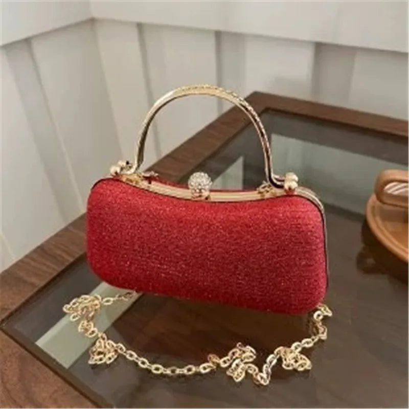 Mini bolsa brilhante de luxo de corrente com strass e glitter. Perfeita para festas, casamentos, bailes de formatura e jantares.