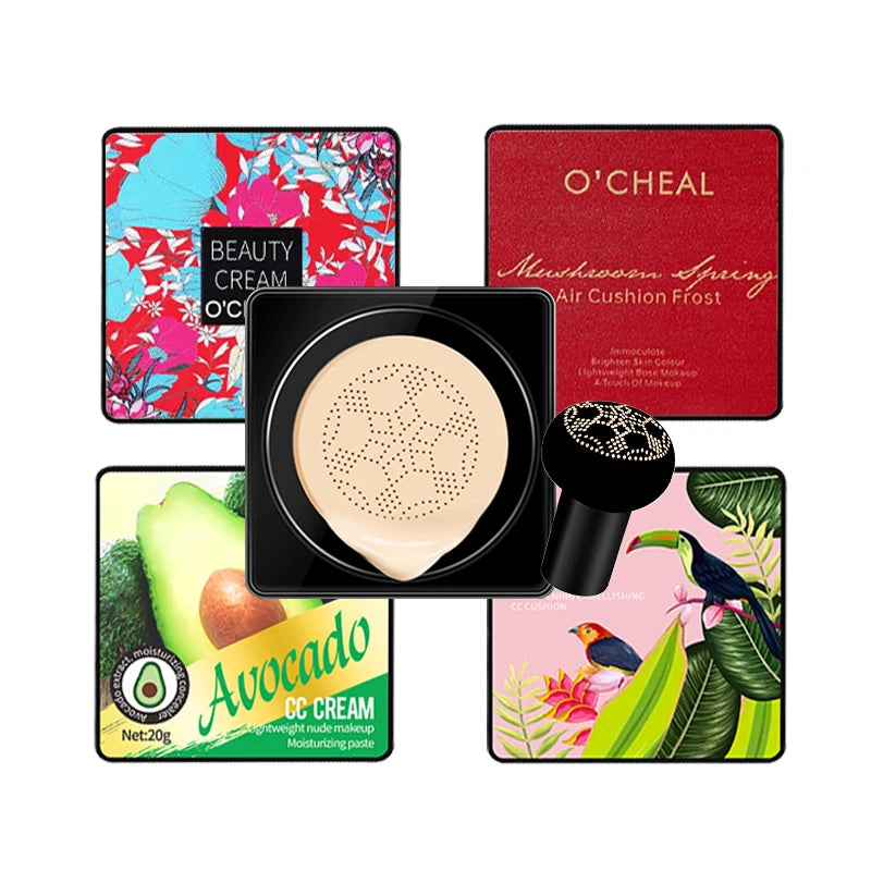 OCHEAL-Mushroom Head Foundation, Base para Maquiagem de Rosto, Corretivo, Vem com Almofada