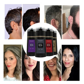 Shampoo de tingimento capilar Black Nova Hair Instant Dye 3 em 1 para homens e mulheres . Fórmula que cuida dos cabelos, controla a oleosidade e da nutrição capilar.
