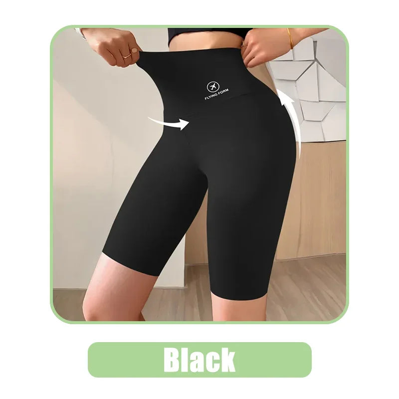 Shorts esportivos para mulheres, leggings de cintura alta, para ciclismo, academia, ioga e fitness.