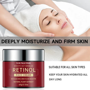 Creme Facial Youngcôme com Retinol, Ácido Hialurônico e Niacinamida – Antissinais, Anti-envelhecimento e Hidratação Profunda