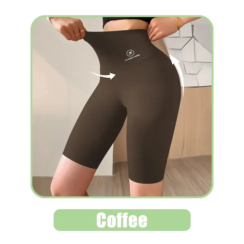 Shorts esportivos para mulheres, leggings de cintura alta, para ciclismo, academia, ioga e fitness.