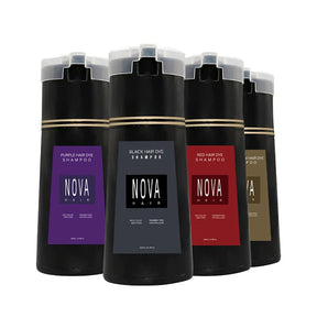 Shampoo de tingimento capilar Black Nova Hair Instant Dye 3 em 1 para homens e mulheres . Fórmula que cuida dos cabelos, controla a oleosidade e da nutrição capilar.