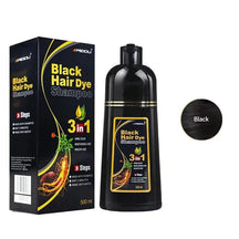 Shampoo de tintura de cabelo 3 em 1 escurecimento de cabelos instantâneo do branco ao preto.