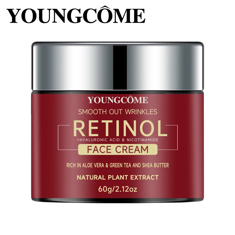 Creme Facial Youngcôme com Retinol, Ácido Hialurônico e Niacinamida – Antissinais, Anti-envelhecimento e Hidratação Profunda