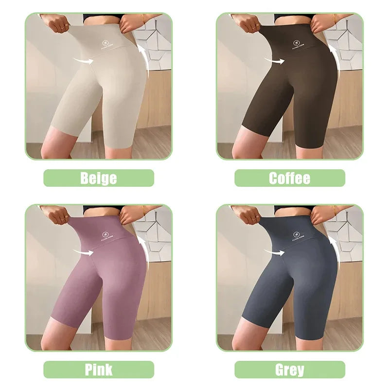Shorts esportivos para mulheres, leggings de cintura alta, para ciclismo, academia, ioga e fitness.