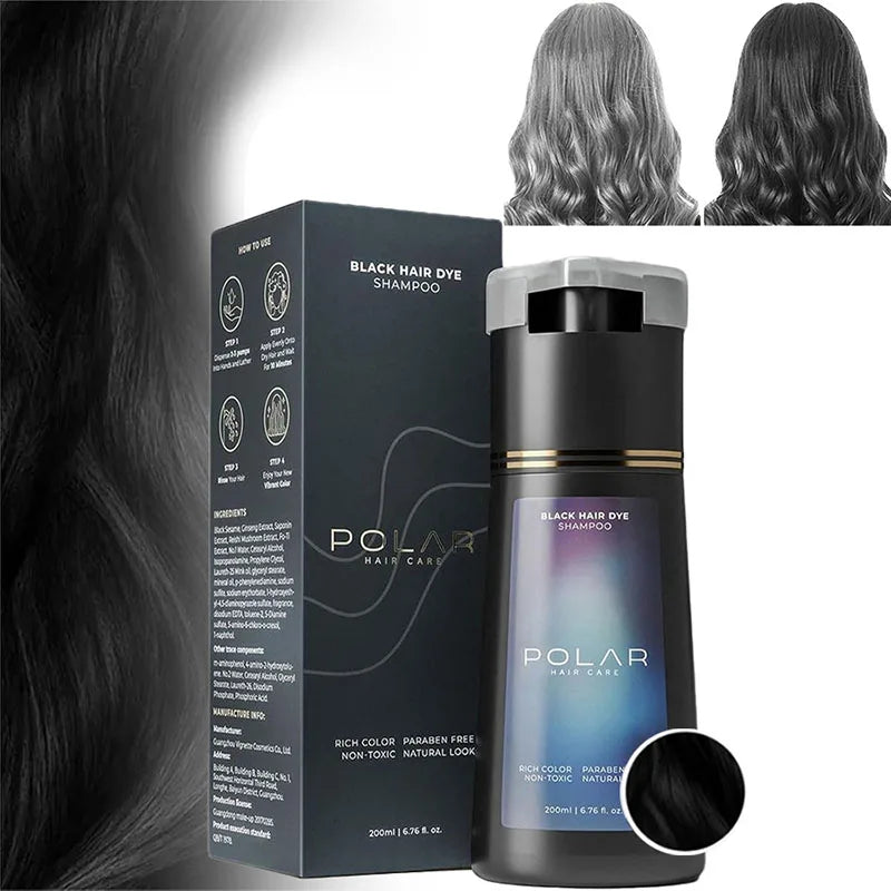 Shampoo Polar Hair Care de tintura de cabelo 200ml para coloração rápida e longa duração. Serve para homens e mulheres.