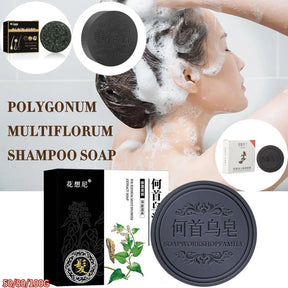 Shampoo Polygonum Hair Darkening em barra para escurecimento do cabelo