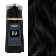 Shampoo de tingimento capilar Black Nova Hair Instant Dye 3 em 1 para homens e mulheres . Fórmula que cuida dos cabelos, controla a oleosidade e da nutrição capilar.